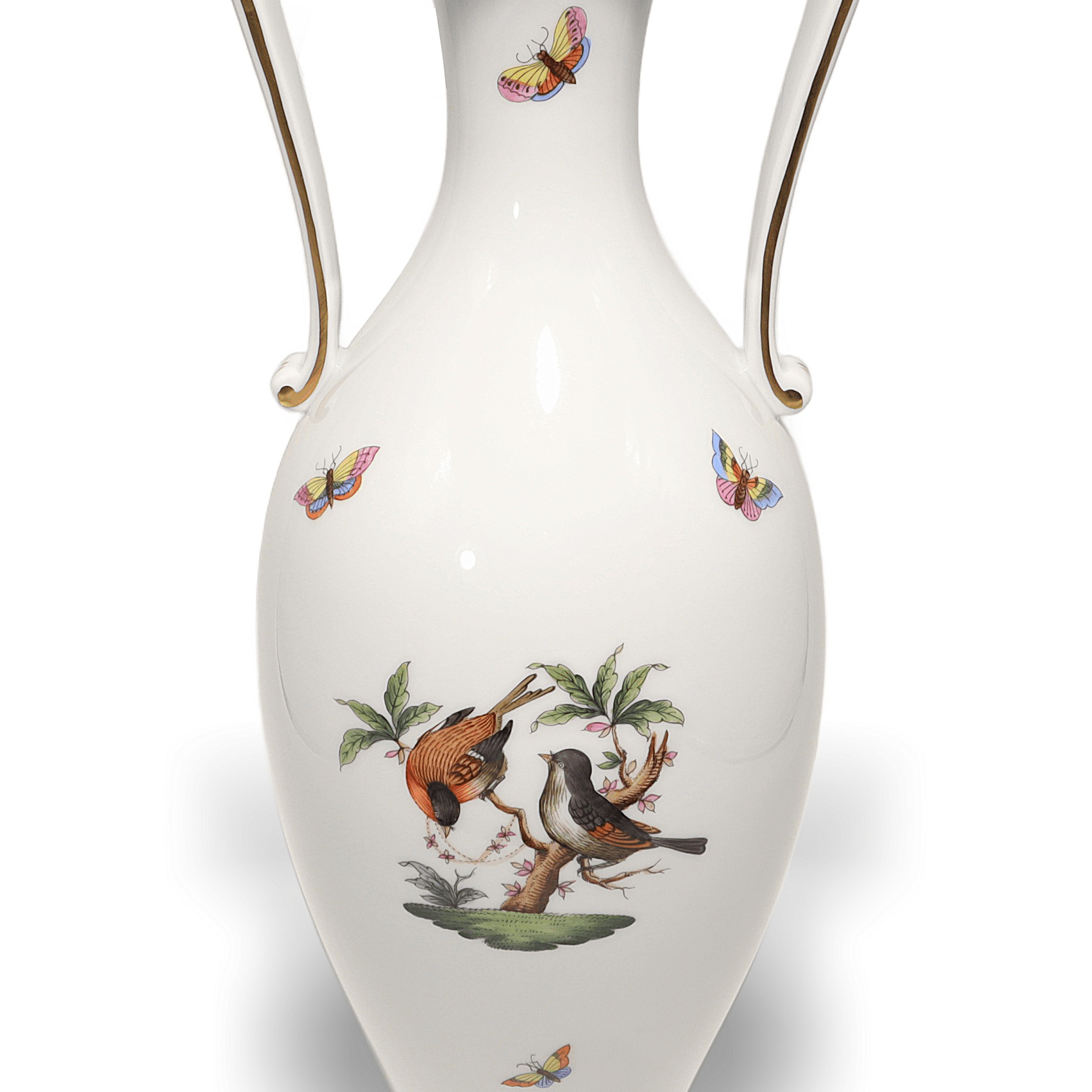 Thumbnail for Herend Rothschild Amphora Vase Vintage Hand Painted Large Porcelain