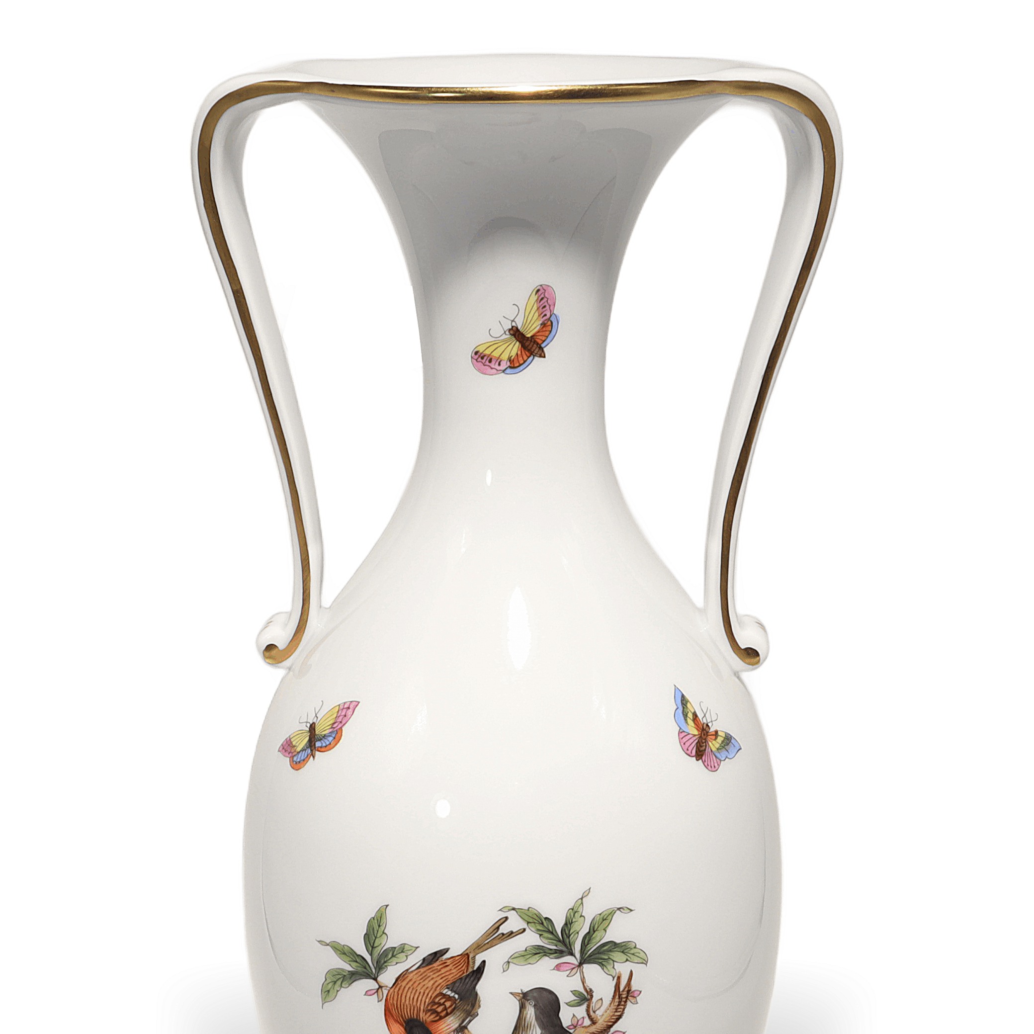 Thumbnail for Herend Rothschild Amphora Vase Vintage Hand Painted Large Porcelain