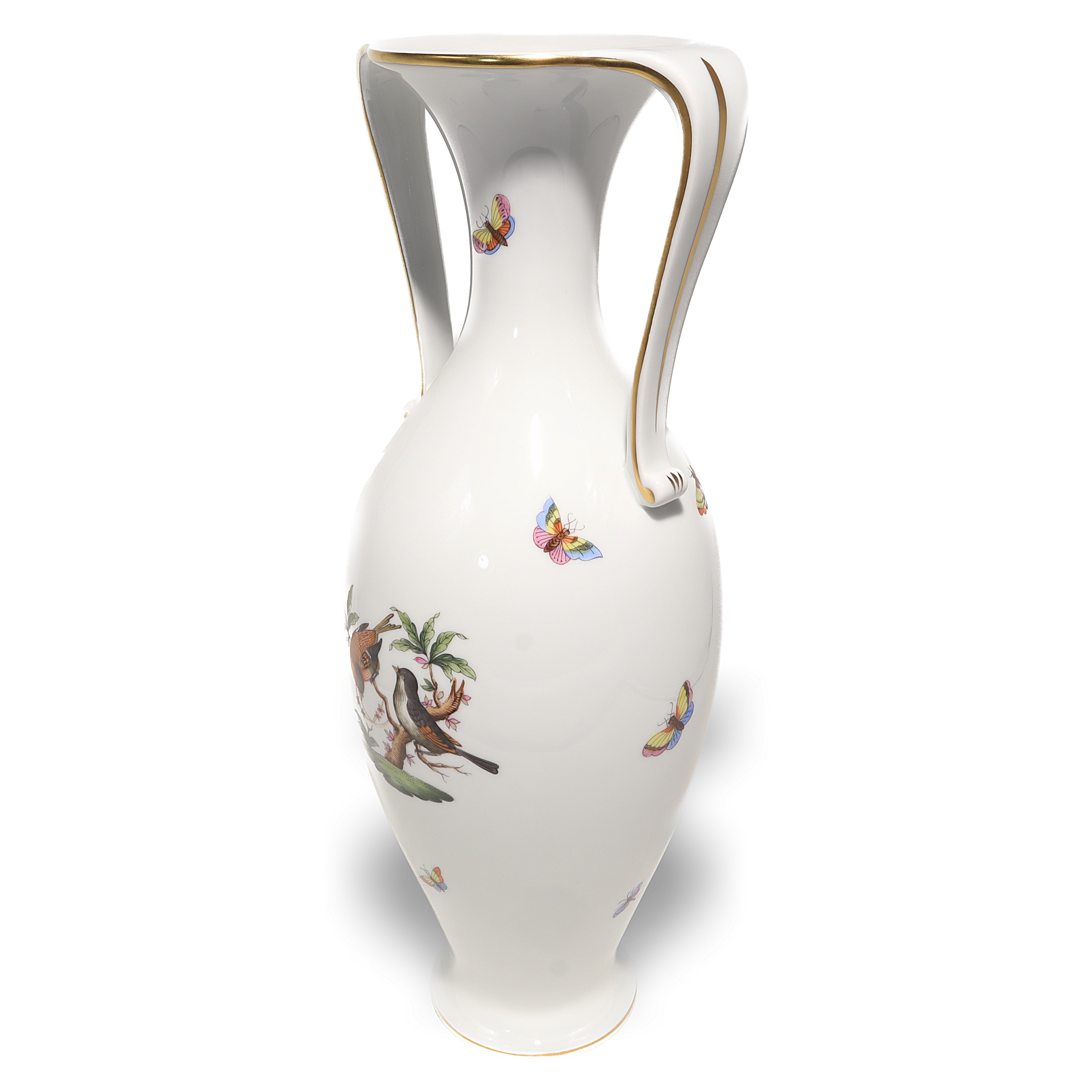Thumbnail for Herend Rothschild Amphora Vase Vintage Hand Painted Large Porcelain