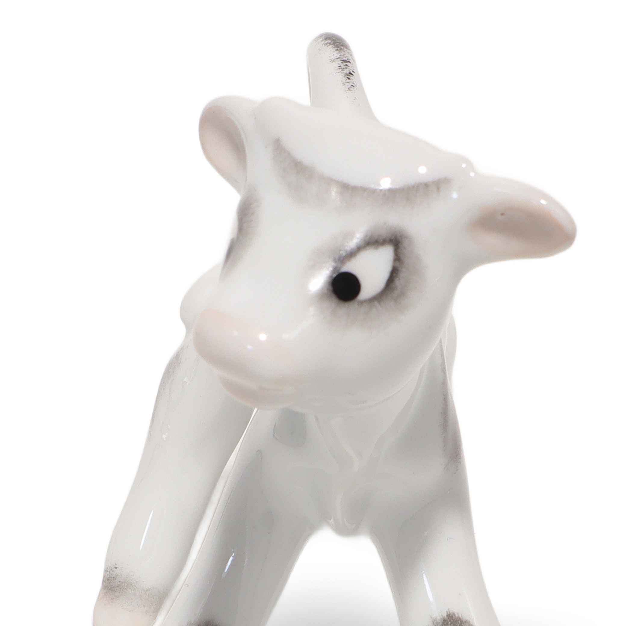 Thumbnail for Hollohaza Calf Figurine Vintage Hand Painted Porcelain