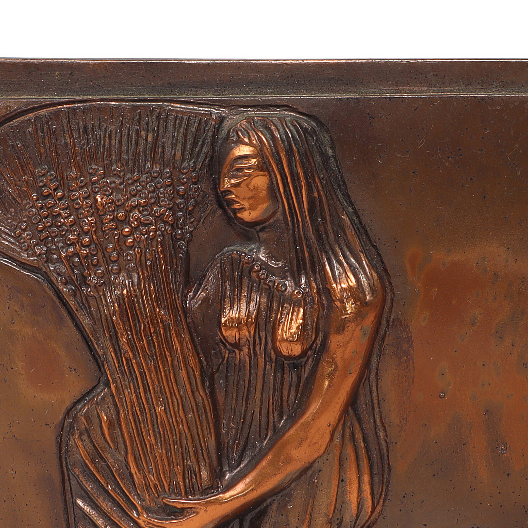 Copper Zodiac Relief Detailed View Thumbnail for Copper Zodiac Relief - Racz Edit Handmade Wall Plaques Virgo And Leo