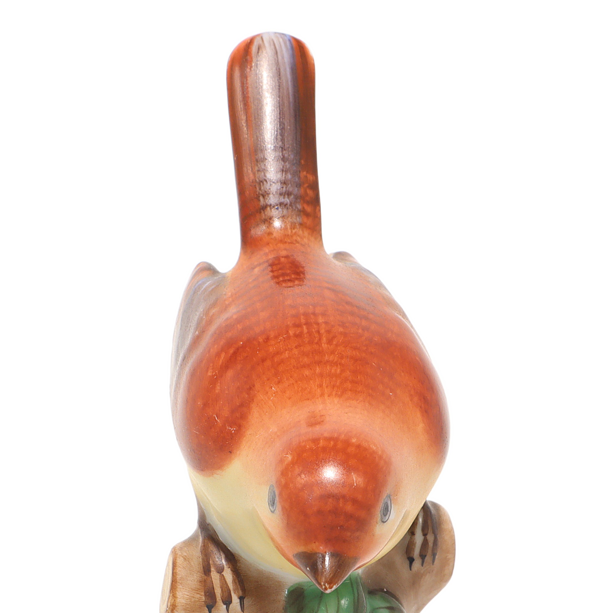 Thumbnail for Vintage Herend Figurine Wren On Branch - Porcelain Bird Statue