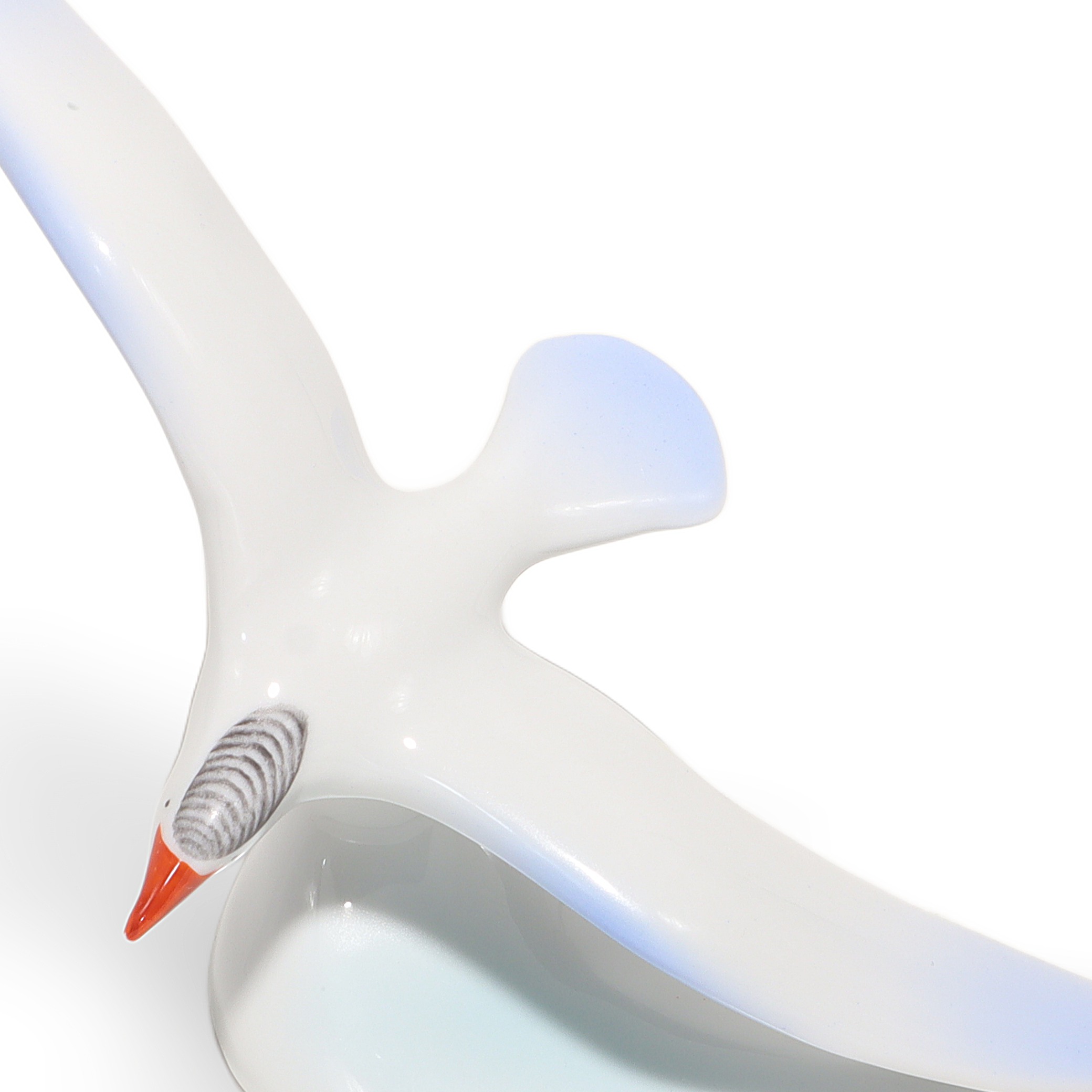 Thumbnail for Vintage Hollohaza Porcelain Seagull Figurine - Art Deco Bird