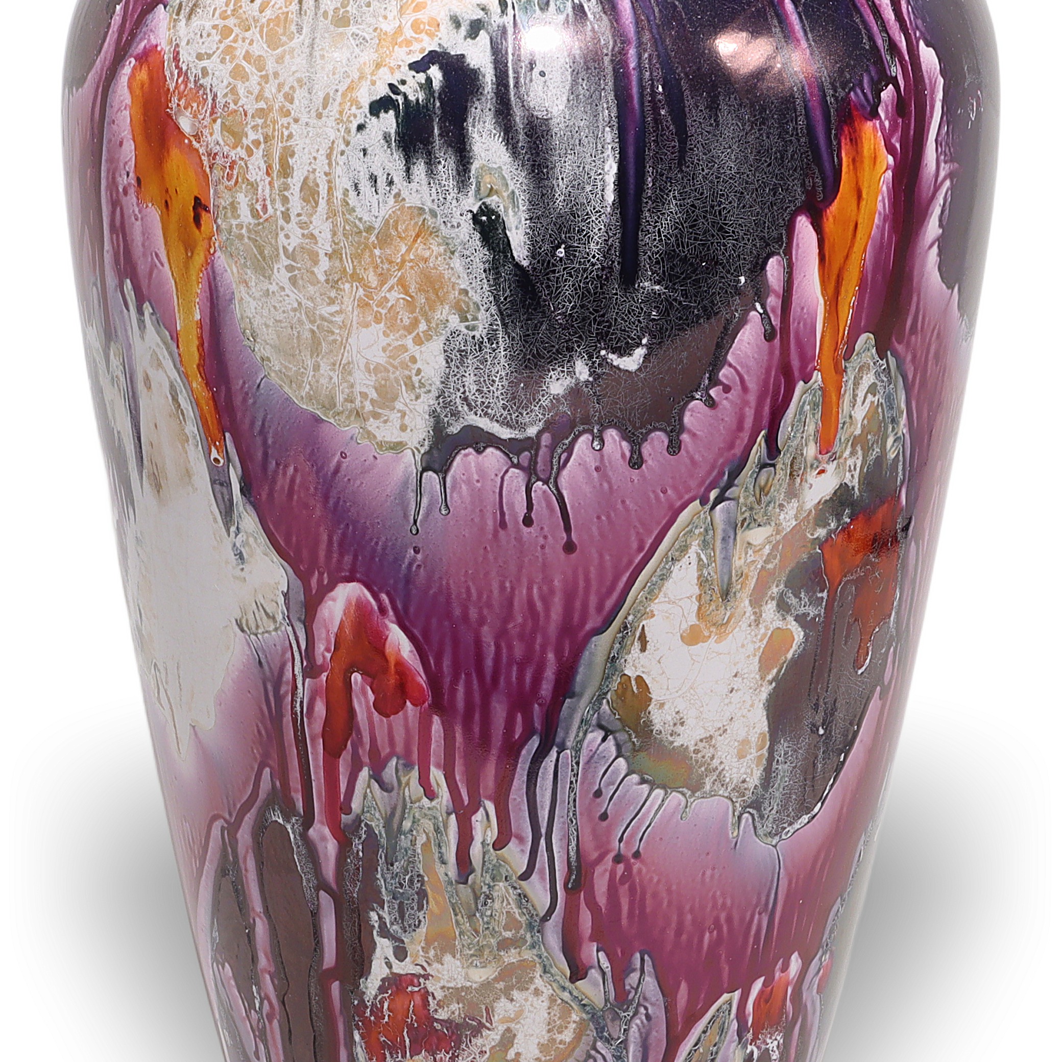 Thumbnail for Vintage Scheurich Ceramic Floor Vase - Mid Century Abstract Drip Glaze Large Vase