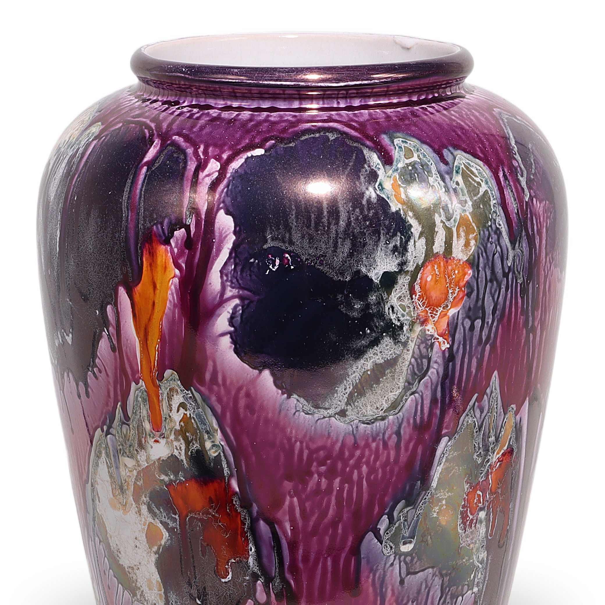 Thumbnail for Vintage Scheurich Ceramic Floor Vase - Mid Century Abstract Drip Glaze Large Vase