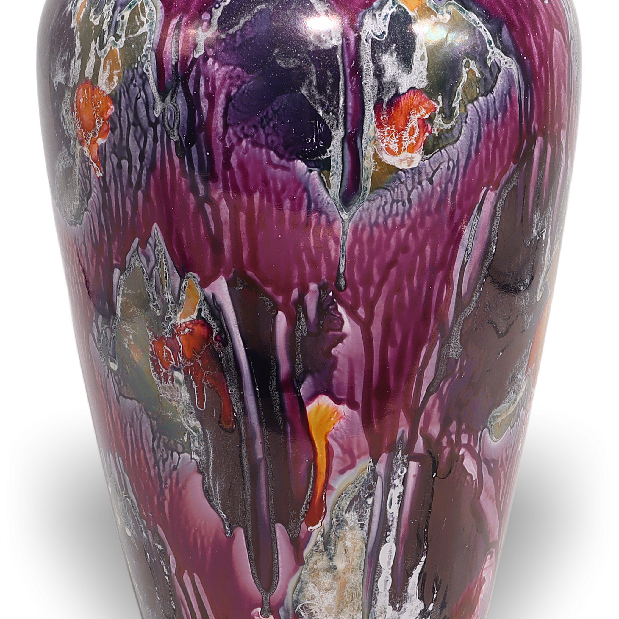 Thumbnail for Vintage Scheurich Ceramic Floor Vase - Mid Century Abstract Drip Glaze Large Vase