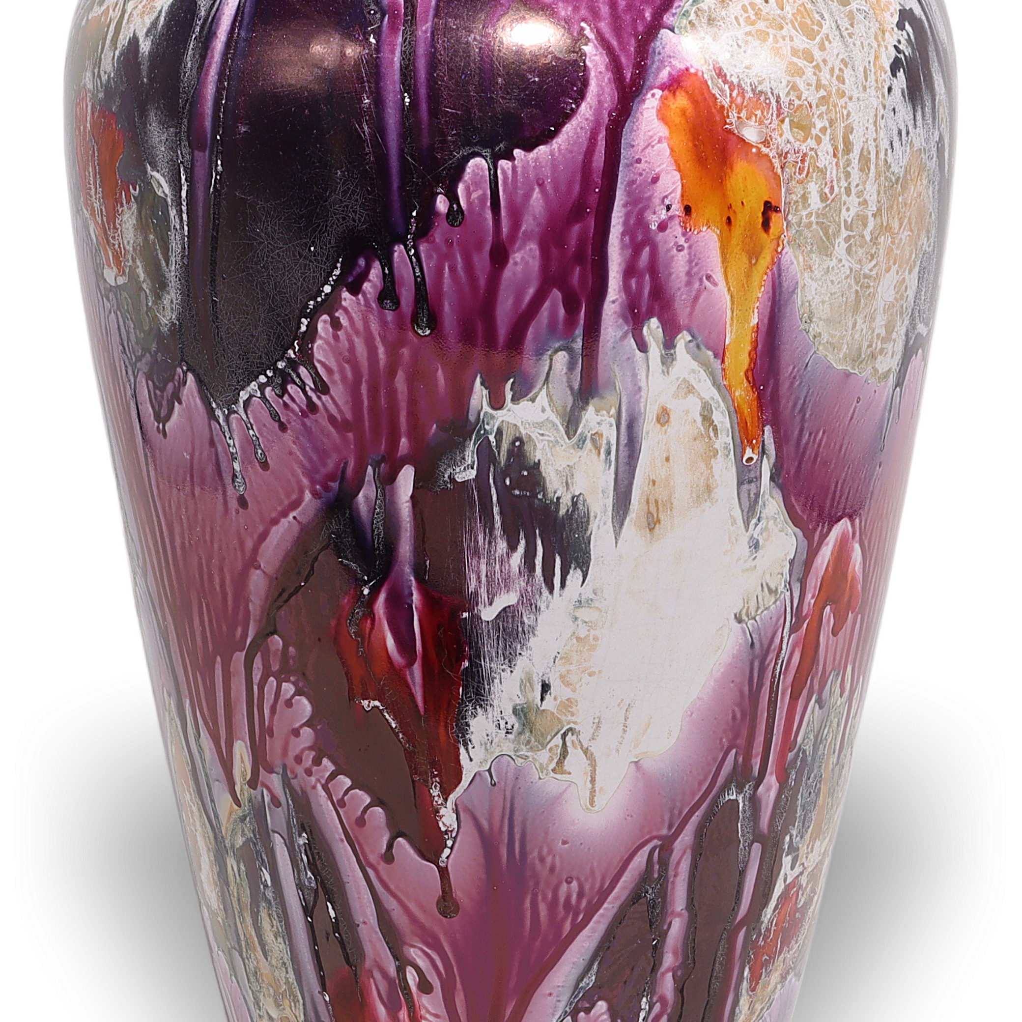 Thumbnail for Vintage Scheurich Ceramic Floor Vase - Mid Century Abstract Drip Glaze Large Vase