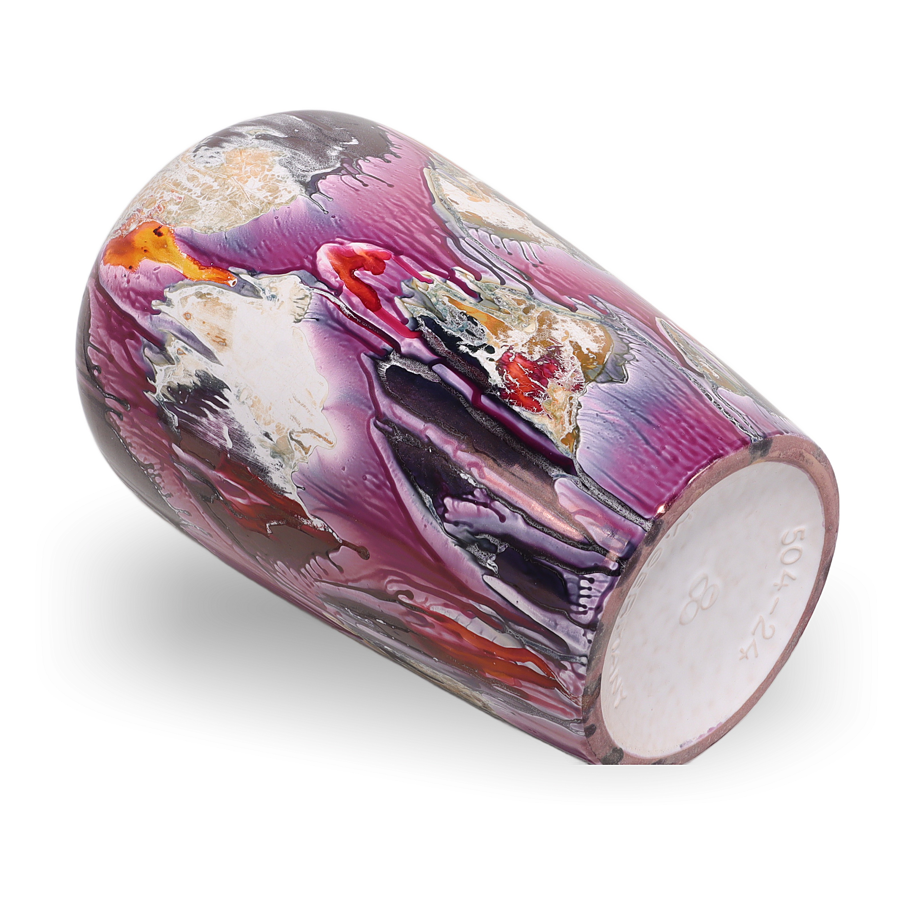 Thumbnail for Vintage Scheurich Ceramic Floor Vase - Mid Century Abstract Drip Glaze Large Vase