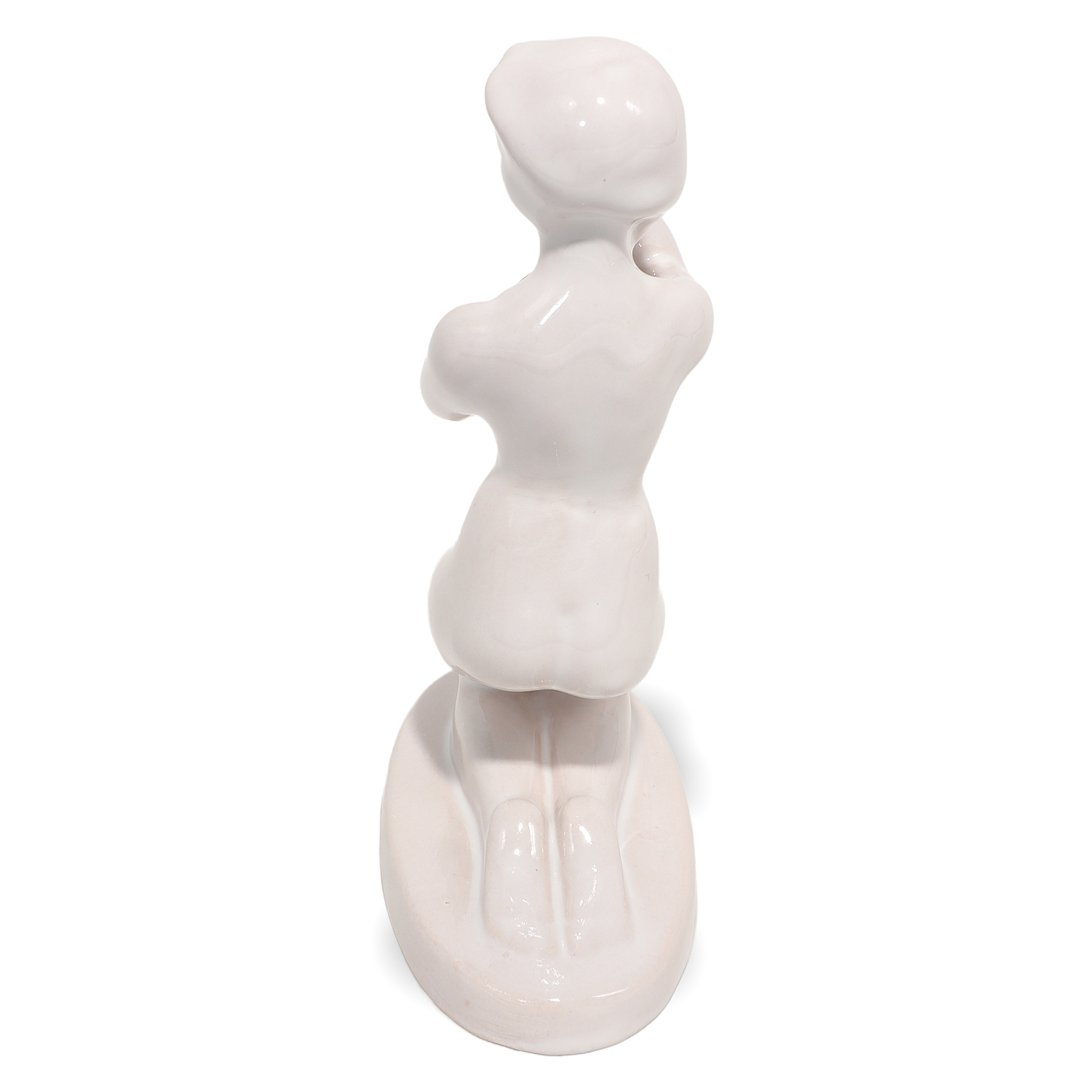 Bodrogkeresztur porcelain girl with braids vintage figurine detailed back view collectible ceramic statue