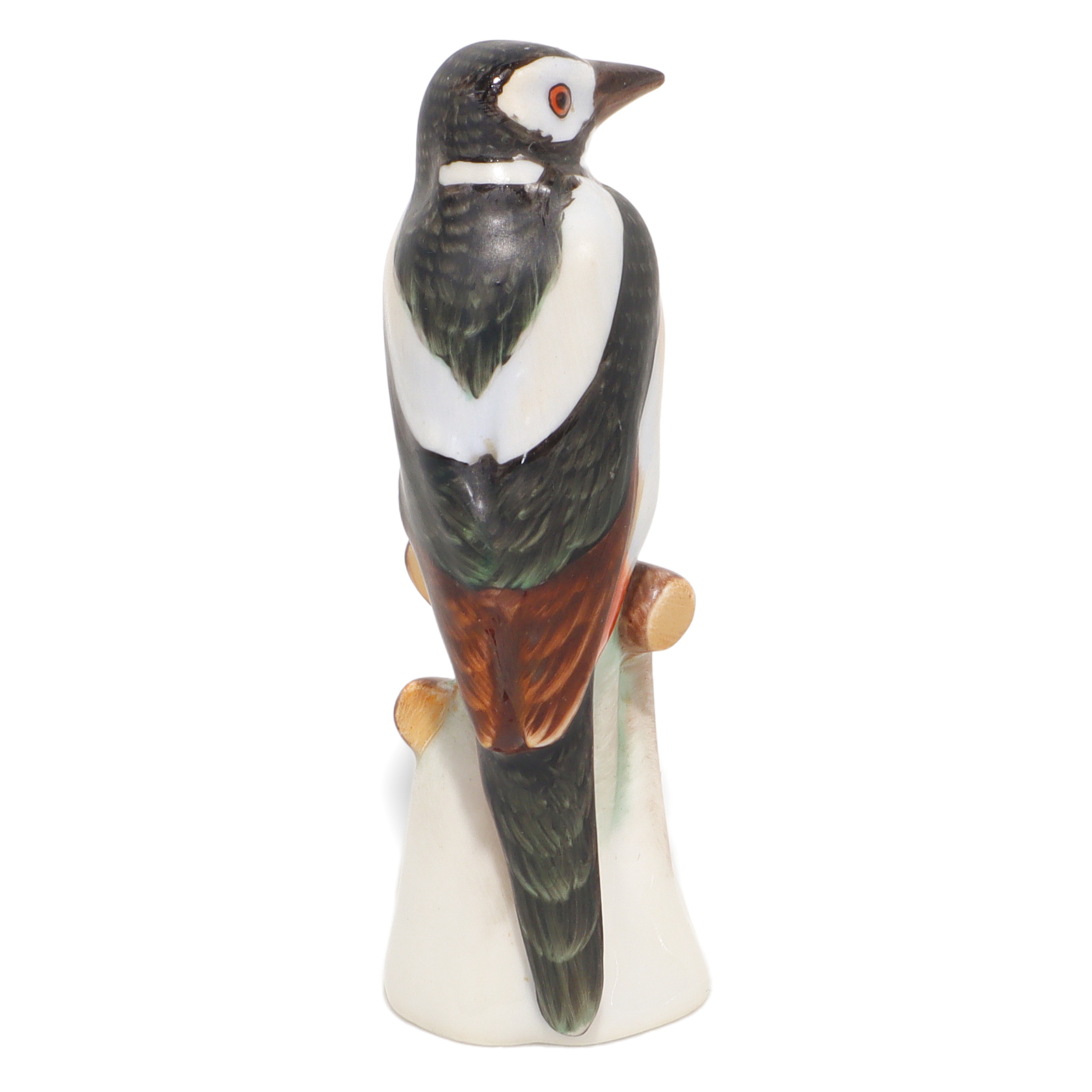 Herend porcelain bird figurine hand painted woodpecker vintage collectible detailed view