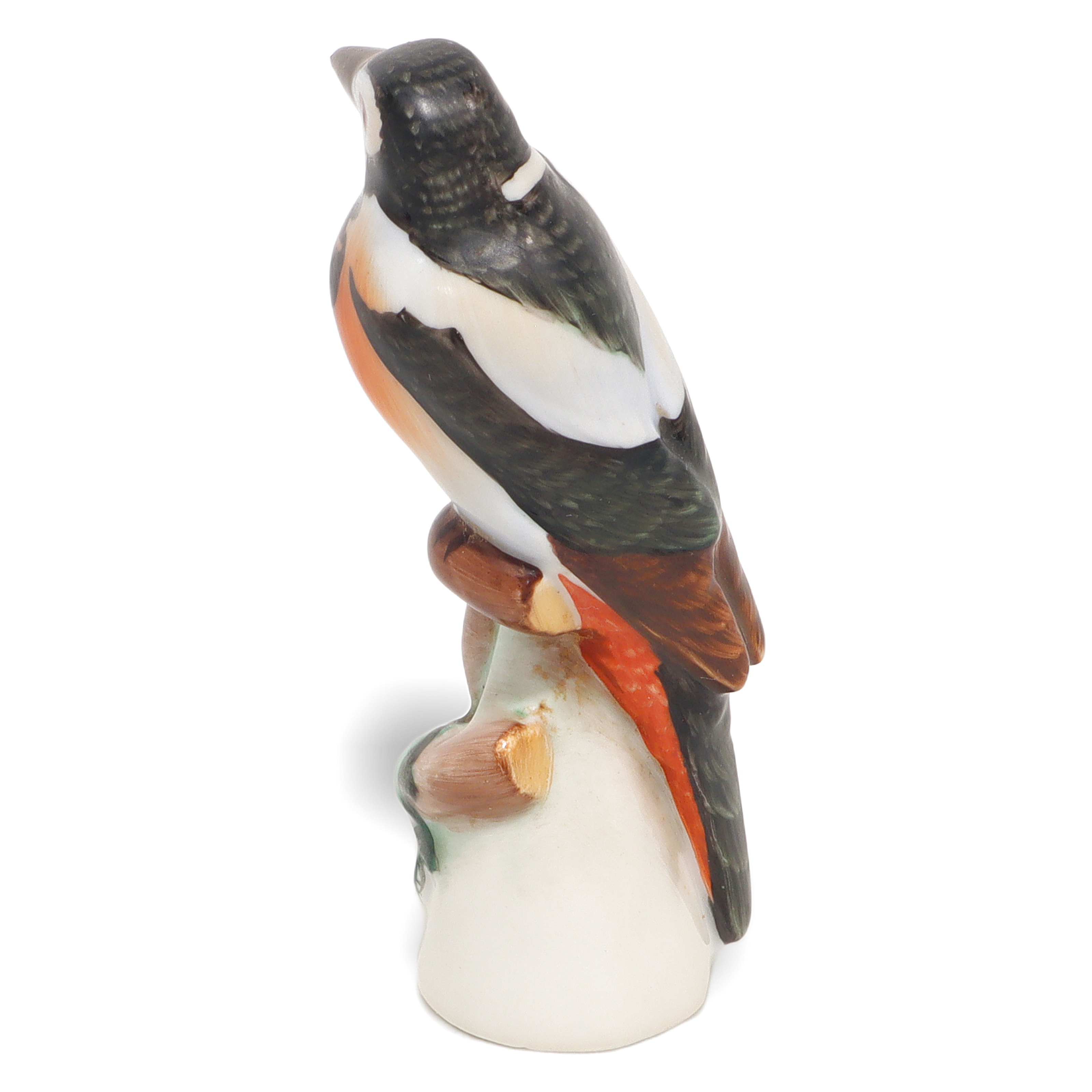 Herend porcelain bird figurine hand painted woodpecker vintage collectible detailed view