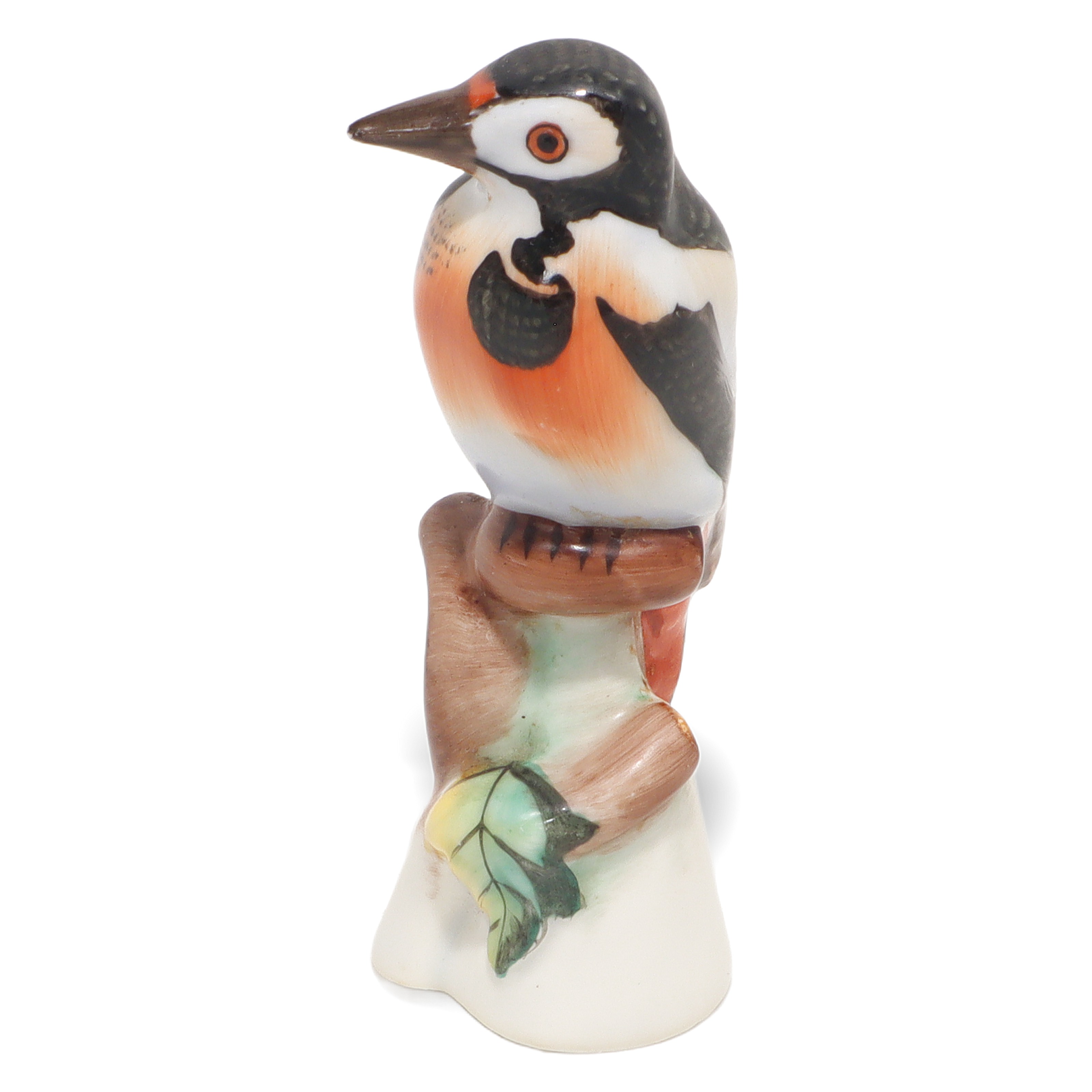 Herend porcelain bird figurine hand painted woodpecker vintage collectible detailed view