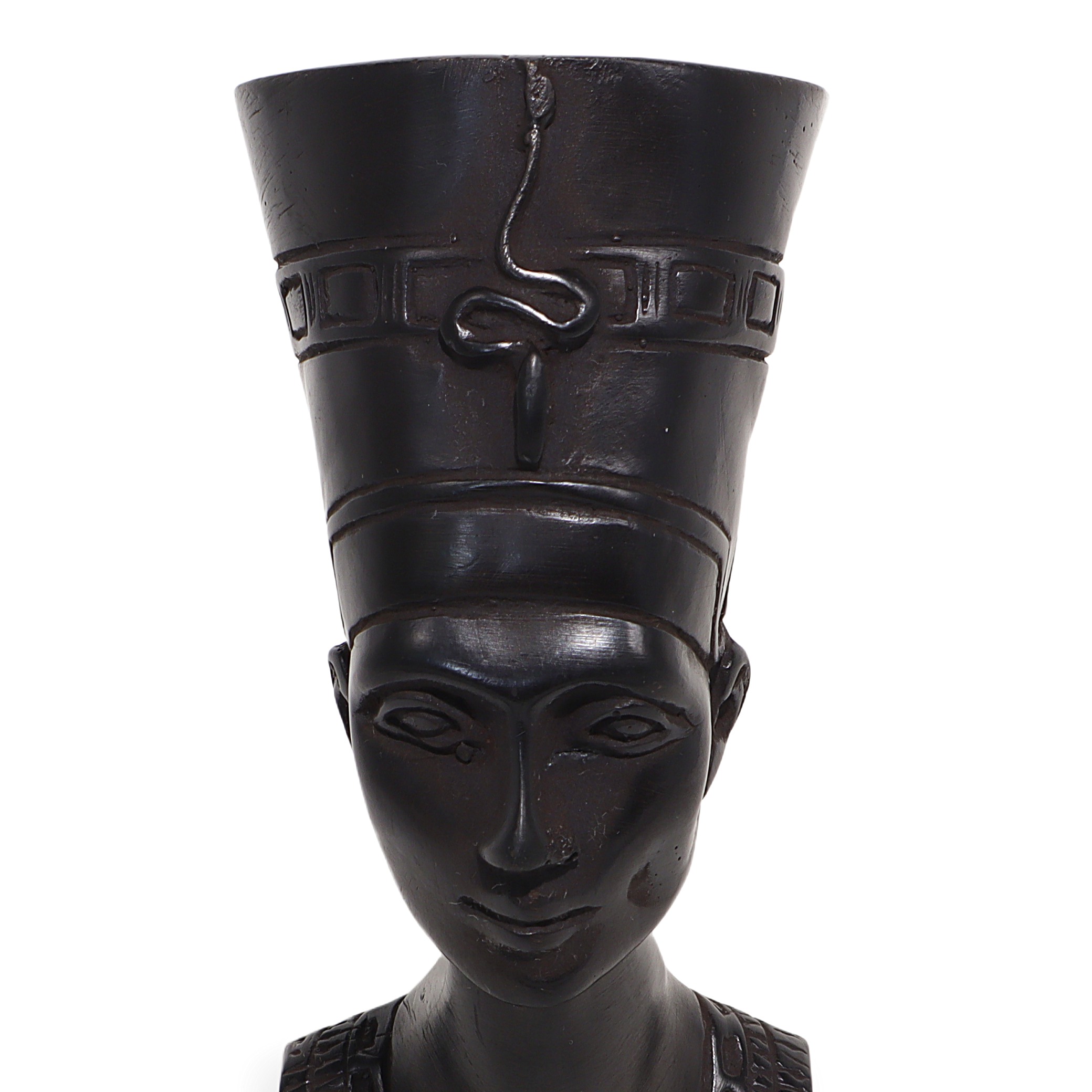 Nefertiti bust close up, vintage Egyptian queen sculpture, detailed antique art statue