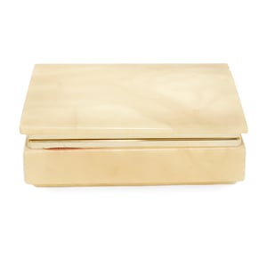 Volterra alabaster trinket box vintage Italian rectangular jewelry storage container