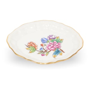 Porcelain jewelry tray floral design luxury accessory organizer with gold rim