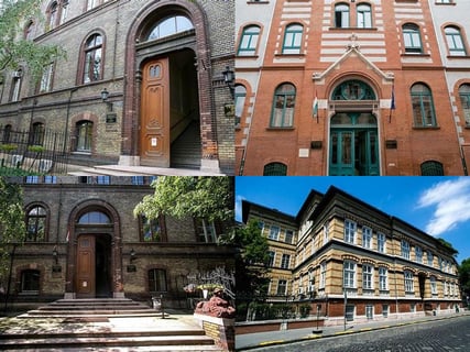 9426Semmelweis Egyetem Igazságügyi és Biztosítás-orvostani Intézet, Semmelweis Egyetem intézetei, eklektikus, téglaburkolatos (Institute of Forensic and Insurance Medicine, Semmelweis University Institutes, eclectic, brick-clad)