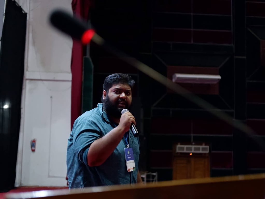 Saif Hassan speaking at a community event - 4