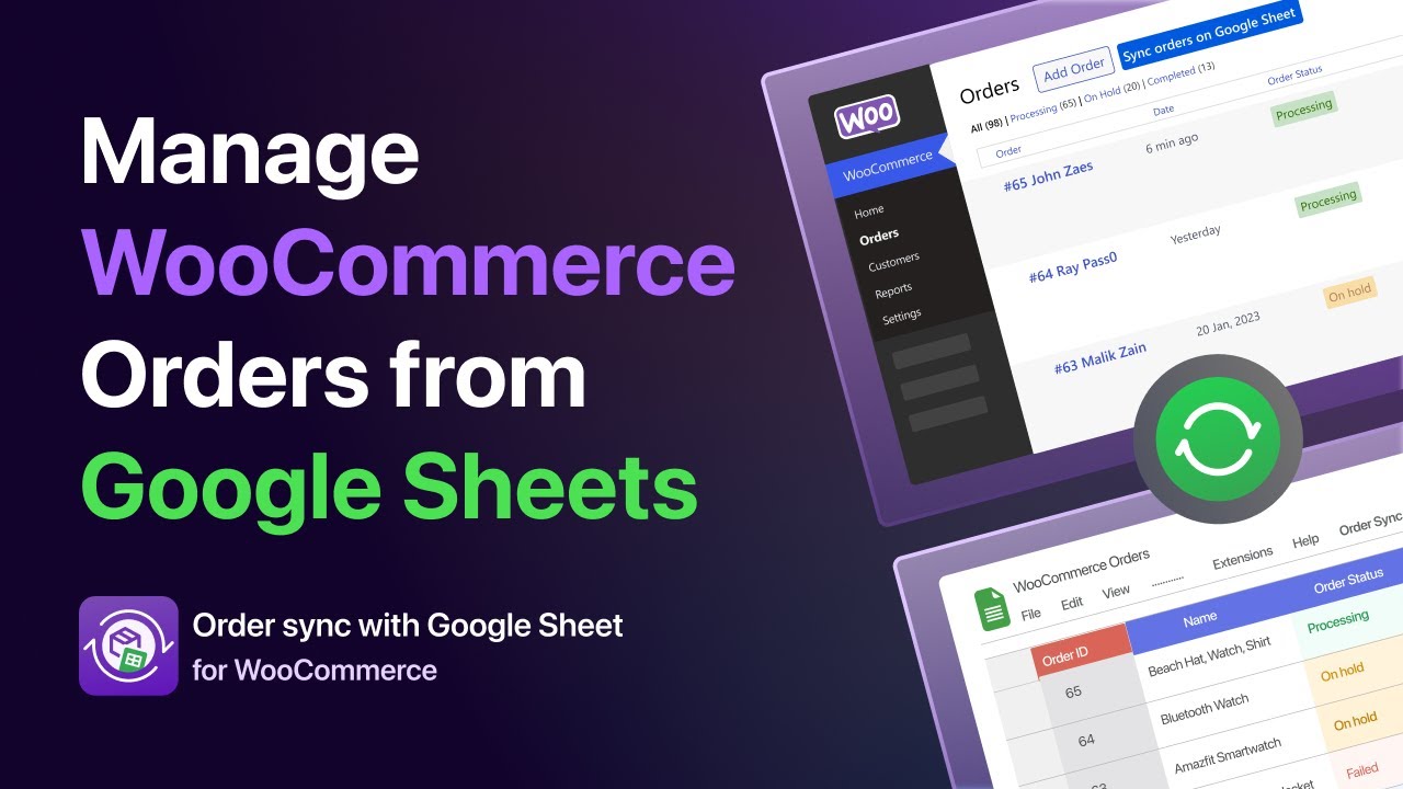 WooCommerce order management from Google Sheets