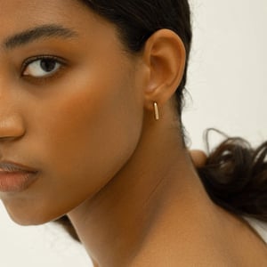 14K Gold Huggie Hoop Earrings by Sincere Sally product image