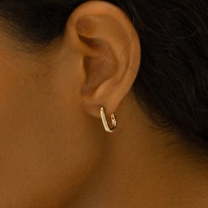 14K Gold Huggie Hoop Earrings by Sincere Sally product image