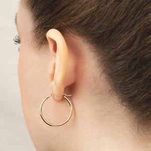 14K Solid Gold Hoop Earrings - Classic, Comfortable, and Durable product image