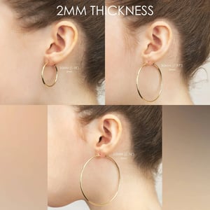 14K Solid Gold Hoop Earrings - Classic, Comfortable, and Durable product image