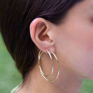 14K Solid Gold Hoop Earrings - Classic, Comfortable, and Durable product image