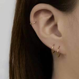 14K Solid Gold Seamless Hoop Earrings, Small to Large Sizes product image