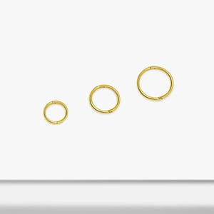 14K Solid Gold Seamless Hoop Earrings, Small to Large Sizes product image