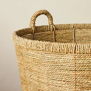 Round Woven Floor Basket with Handles for Storage and Decor product image