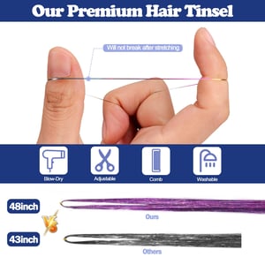 16 Colors Hair Tinsel Kit with Extensions for Cosplay and Parties product image