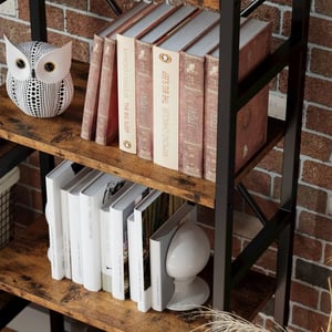 Industrial Style 5-Tier Wood and Metal Bookshelf for Home or Office product image