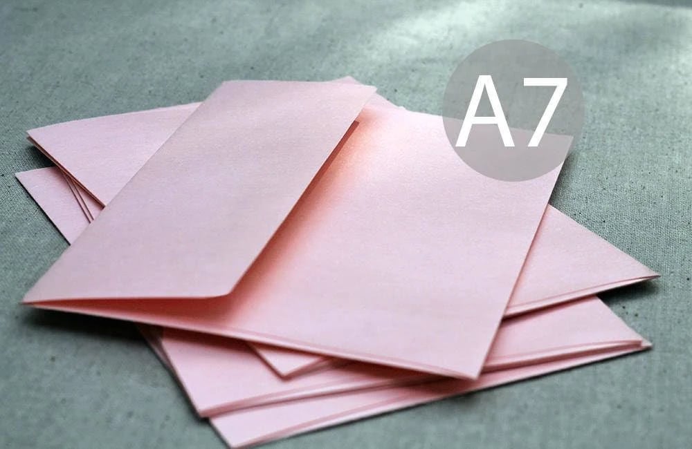 A7 Invitation Envelope (5 1/4 x 7 1/4) with Peel & Seal - Misty Rose Metallic - 50 Pack