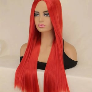 26 inch Red Straight Hair Wig for Women product image