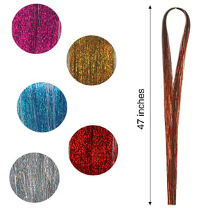 47 Inch Tinsel Hair Extensions Kit with 12 Colors and Tool product image