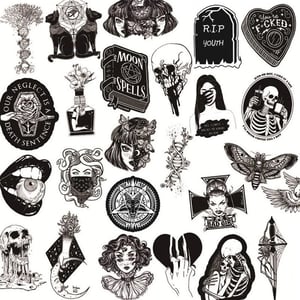 Gothic Skull Stickers for Water Bottles, Phones, and More product image