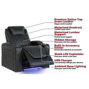 Power Recliner with Tactile Control System and Hidden Storage product image