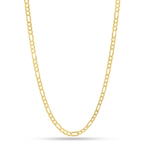 High-Quality 8mm Figaro Chain for Hip Hop Jewelry in Gold or White Gold, 24" Length product image