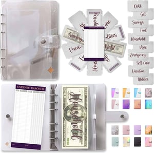 A6 Budget Binder with Clear Pockets for Organized Cash Management product image