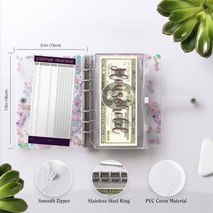 A6 Budget Binder with Clear Pockets for Organized Cash Management product image