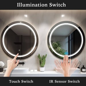 Customizable Round LED Mirror with Backlight and Front Light product image