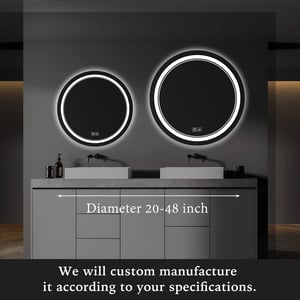 Customizable Round LED Mirror with Backlight and Front Light product image