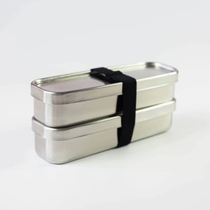 Slim Double-Tiered Stainless Steel Lunch Box product image
