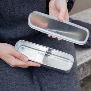Slim Double-Tiered Stainless Steel Lunch Box product image