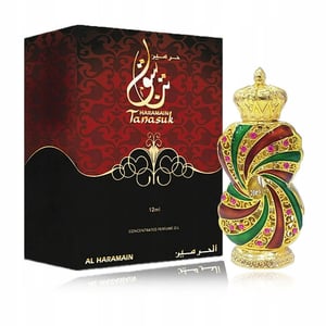 Al Haramain Tanasuk Concentrated Perfume Oil - 12ml, Attar Fragrance with Top Notes of Rose, Grenadine, and Saffron product image