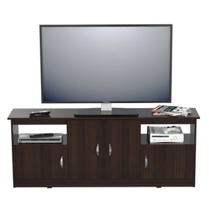 Espresso Finish TV Stand with 3 Cabinets and 2 Open Shelves for TVs Up to 75 product image
