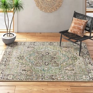 Traditional Persian-Inspired 5x7 Area Rug with Canvas Backing product image