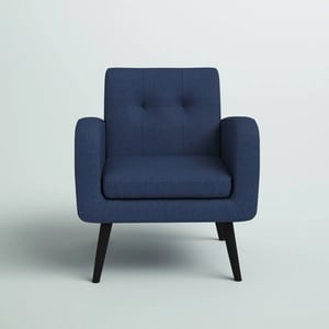 Blue Tufted Armchair for Small Spaces product image
