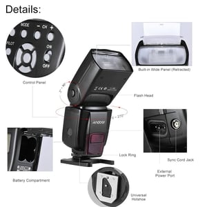 Universal Detachable Camera Flash with Wireless Triggering product image