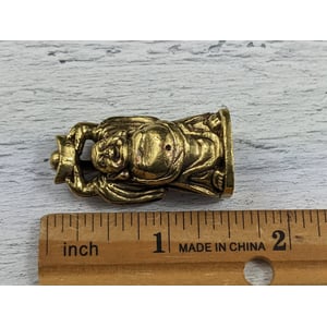 Antique Brass or Silver Smiling Buddha Pendant for Yoga and Spiritual Practice product image